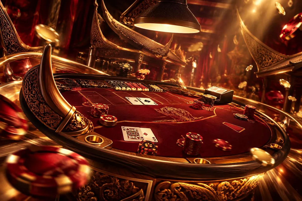 Ilustrasi blackjack table and golden casino — panduan slot crypto Ole99