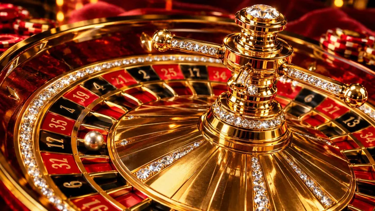 Ilustrasi roulette table and golden casino — panduan situs spaceman Ole99